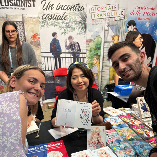 Noi insieme a Cory KO, autrice dell'opera "The Clown Doctor", edita in Italia da Toshokan